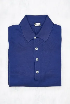 Caruso MA36 Royal Blue Cashmere Silk Long Sleeve Polo