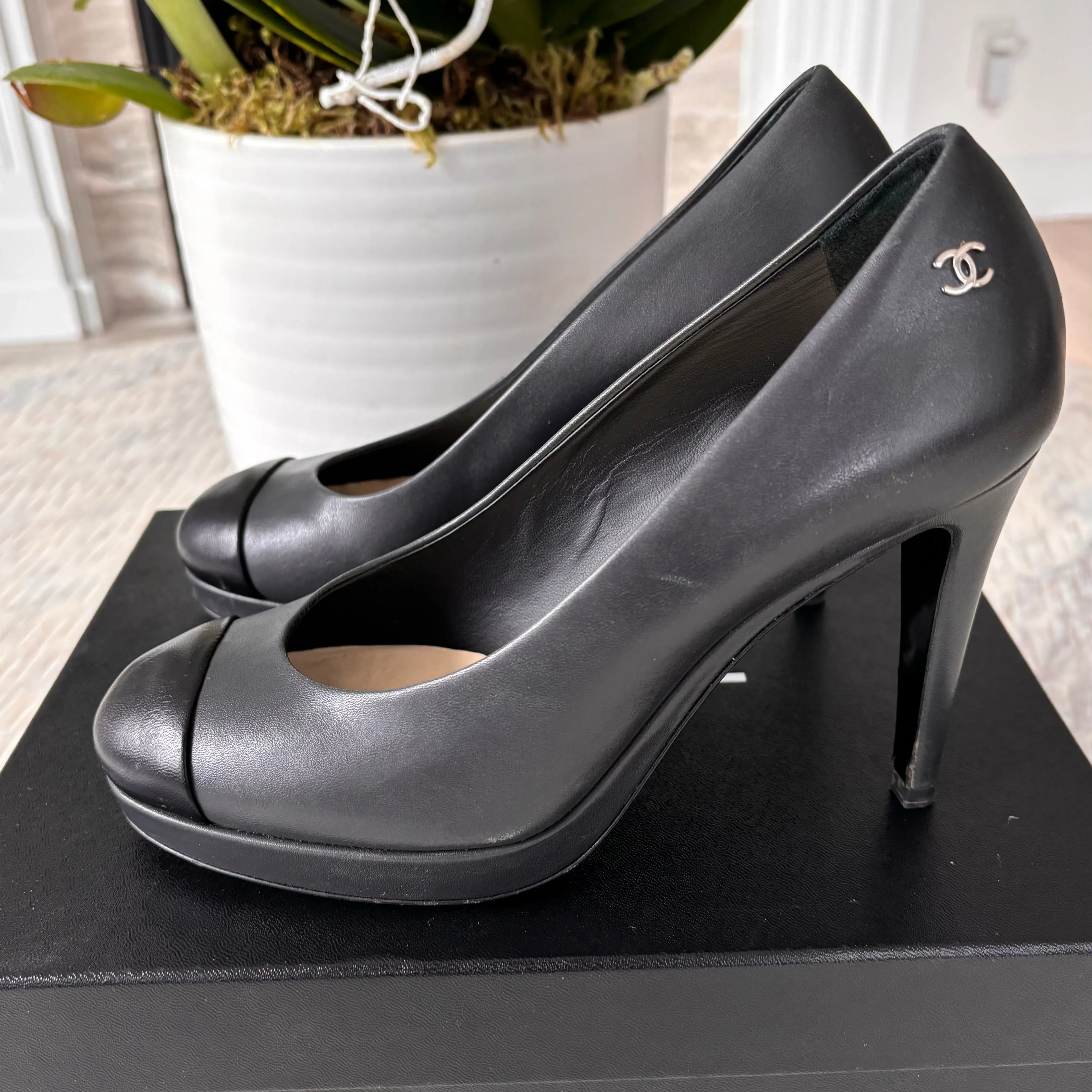 Chanel CC Cap Toe Heels