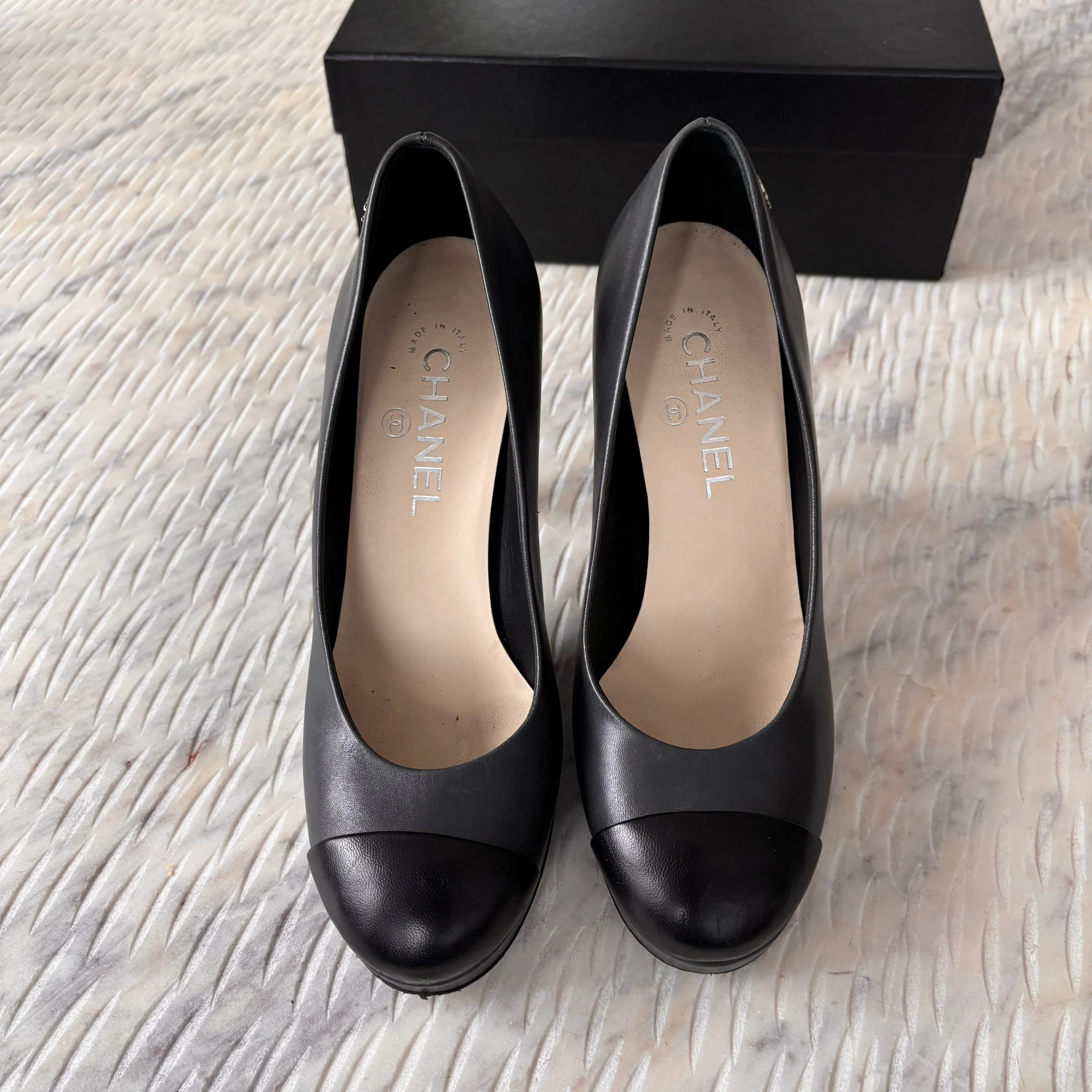 Chanel CC Cap Toe Heels