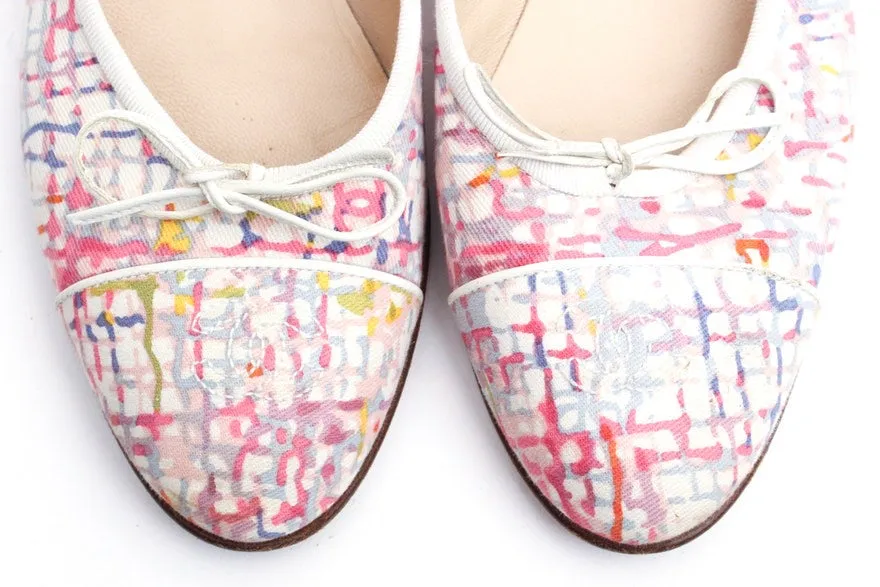 Chanel fabric multicolor ballet ballerina flats EU 38