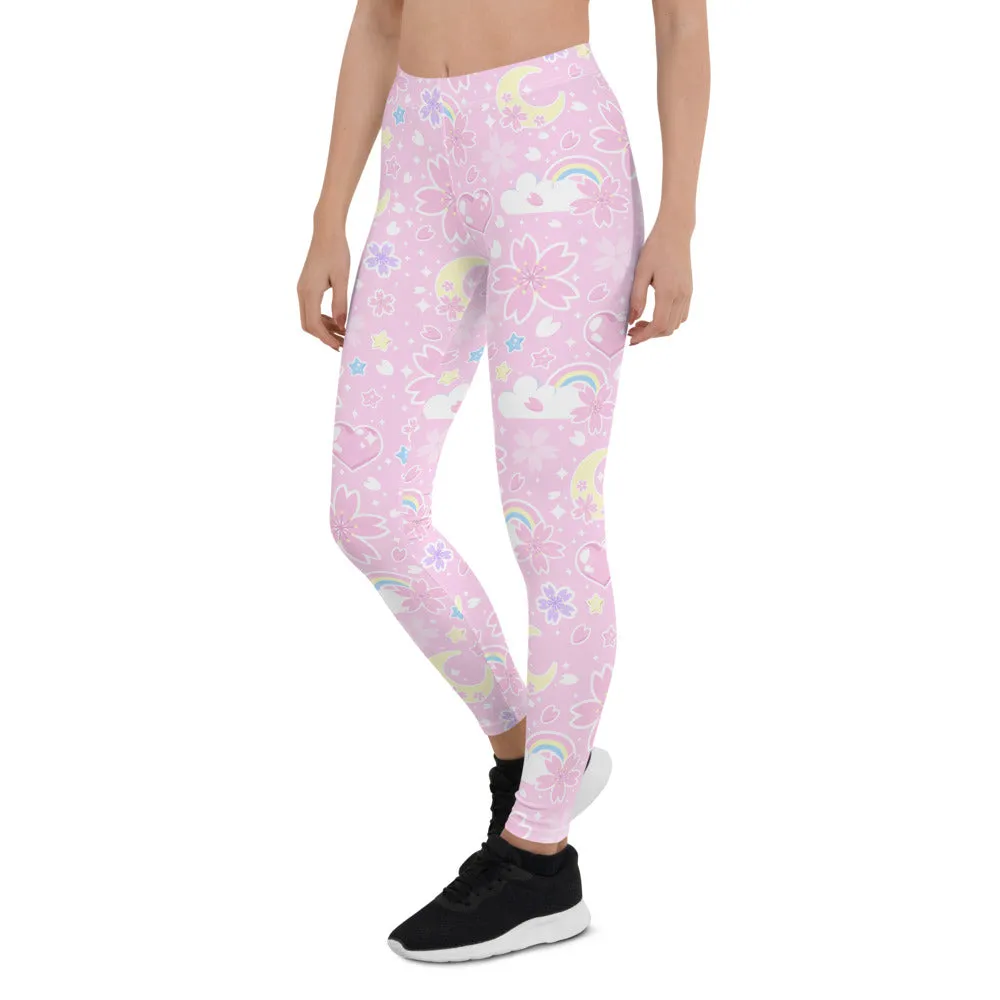 Cherry Blossom Dreams Pink Leggings