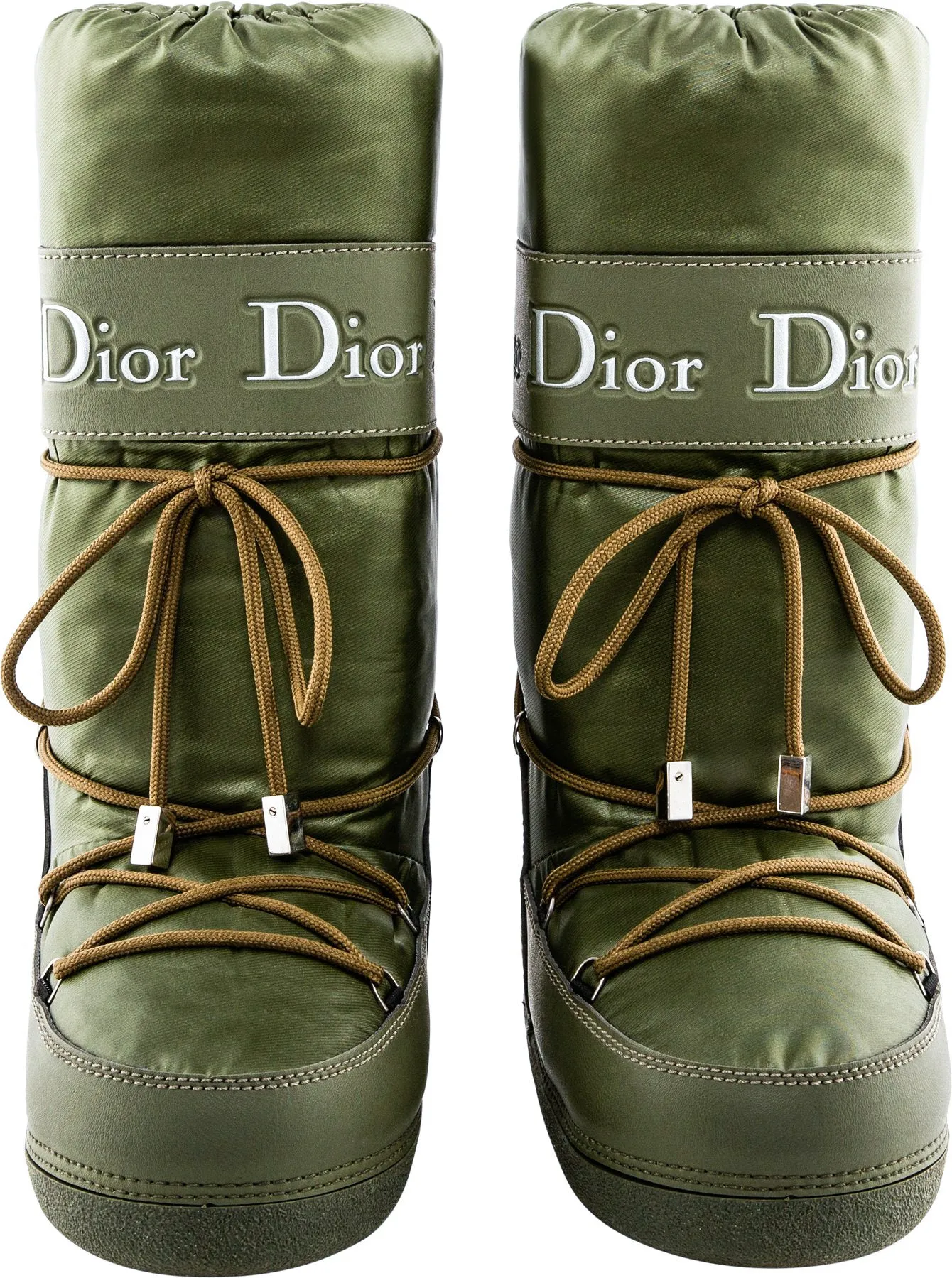 Christian Dior Olive Logo Moon Boots