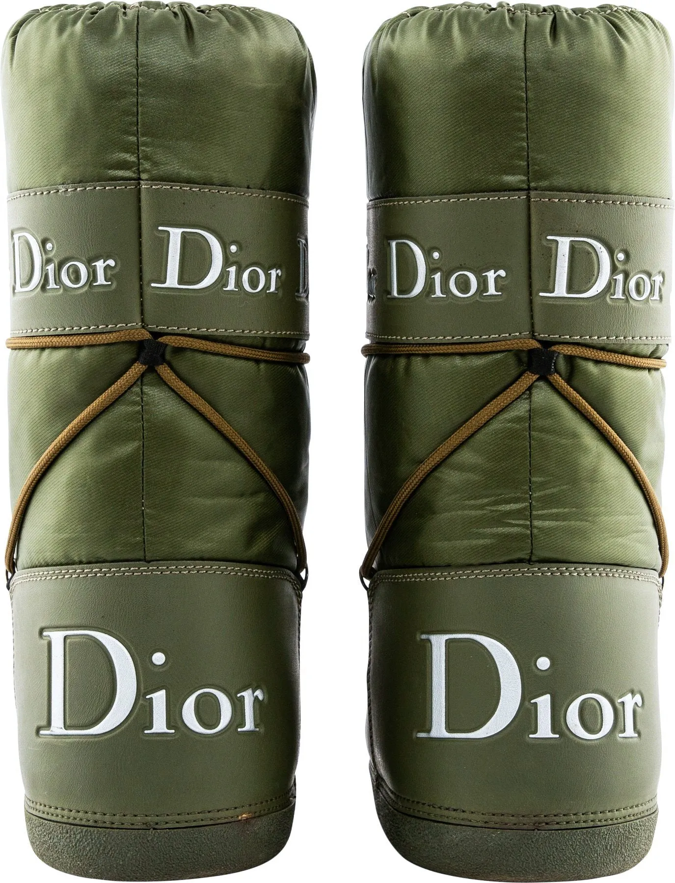 Christian Dior Olive Logo Moon Boots