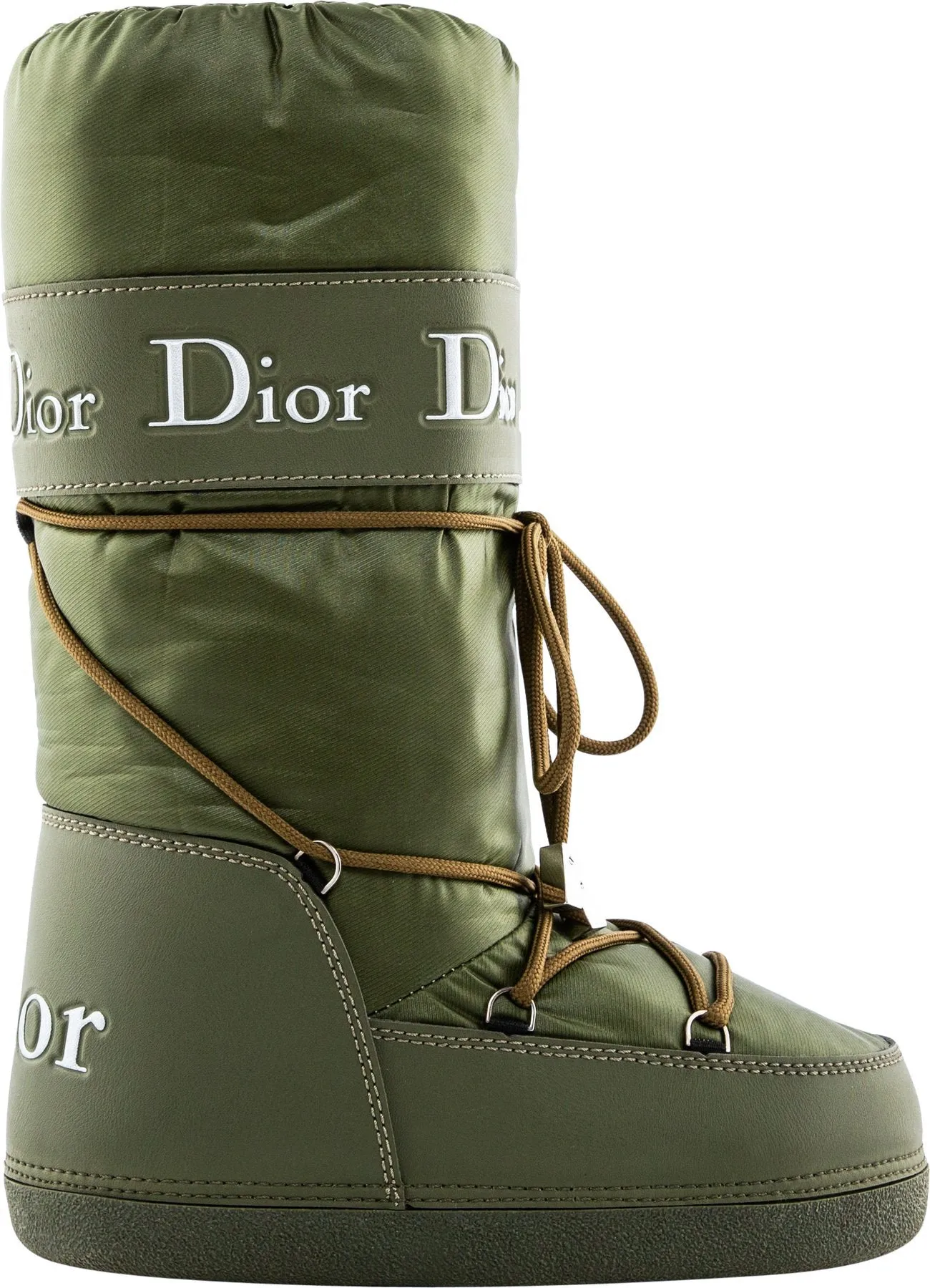 Christian Dior Olive Logo Moon Boots