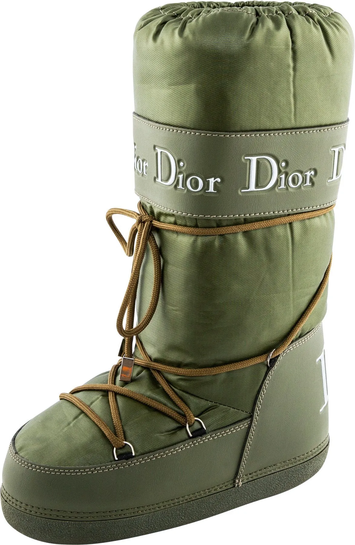 Christian Dior Olive Logo Moon Boots