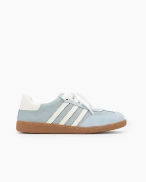 (Clean Up - US 8) Light Blue Suede Leather Flat Sneakers