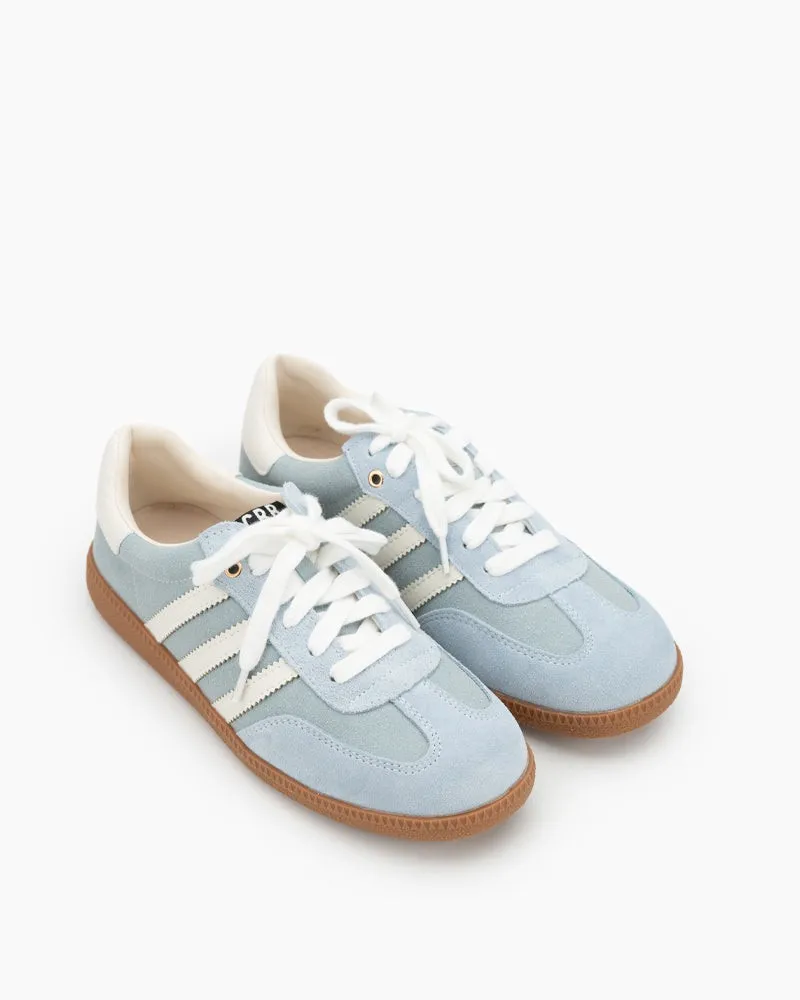 (Clean Up - US 8) Light Blue Suede Leather Flat Sneakers