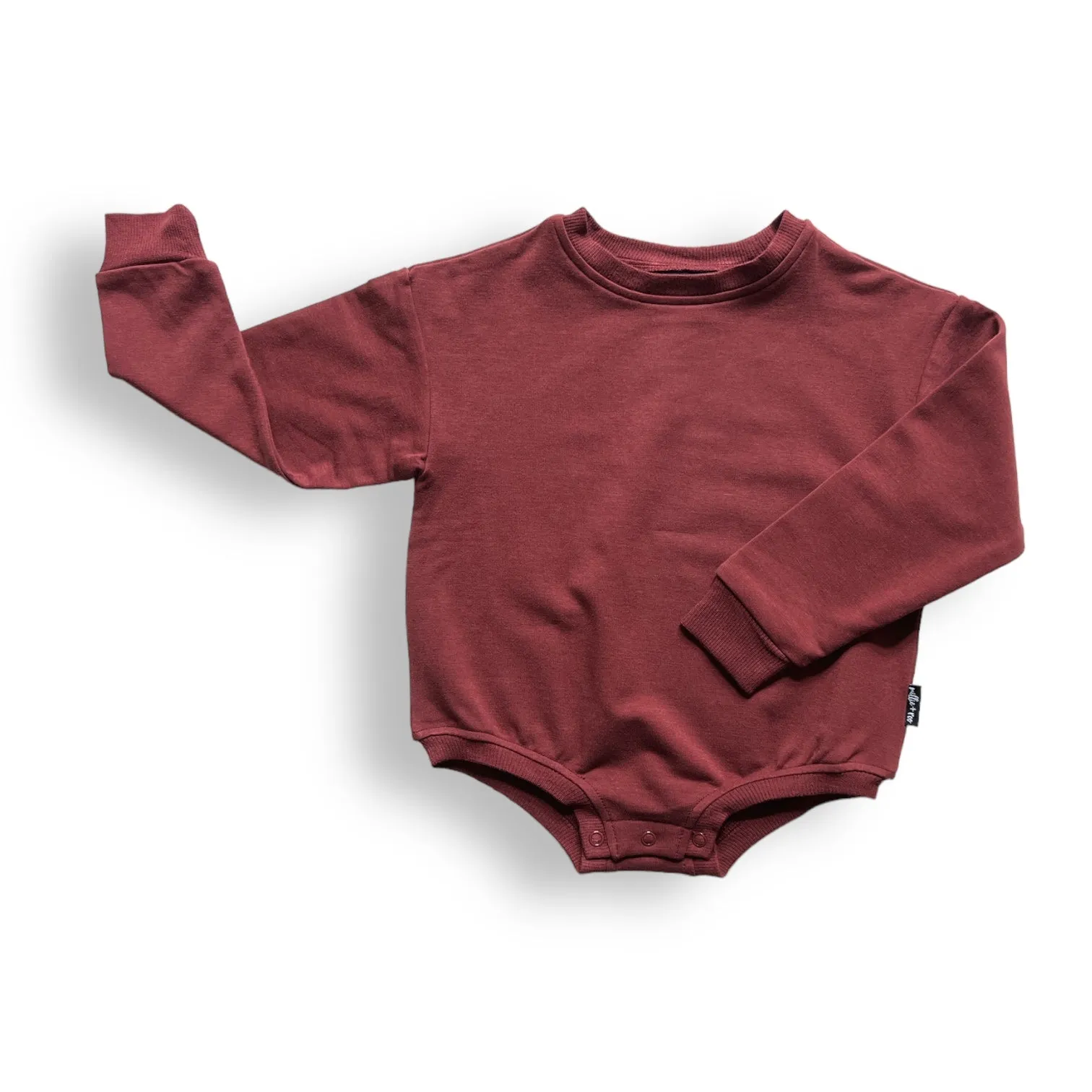 Crew Neck Romper- Oxblood