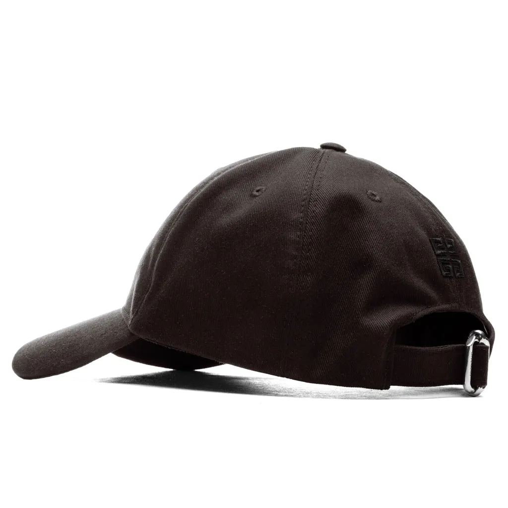 Curved Cap With Embroidered Logo - Chocolate