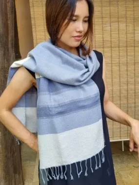 Diamond Multistripe bluegrey scarf