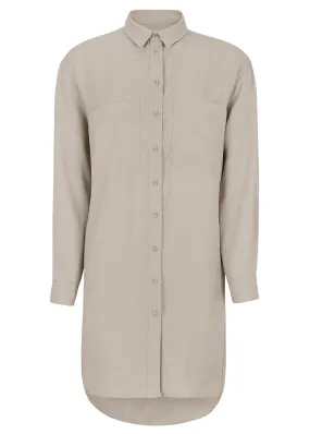 Esmé Studios Celeste LS Shirt Dress ES123-723 Kjole - Chateau Gray