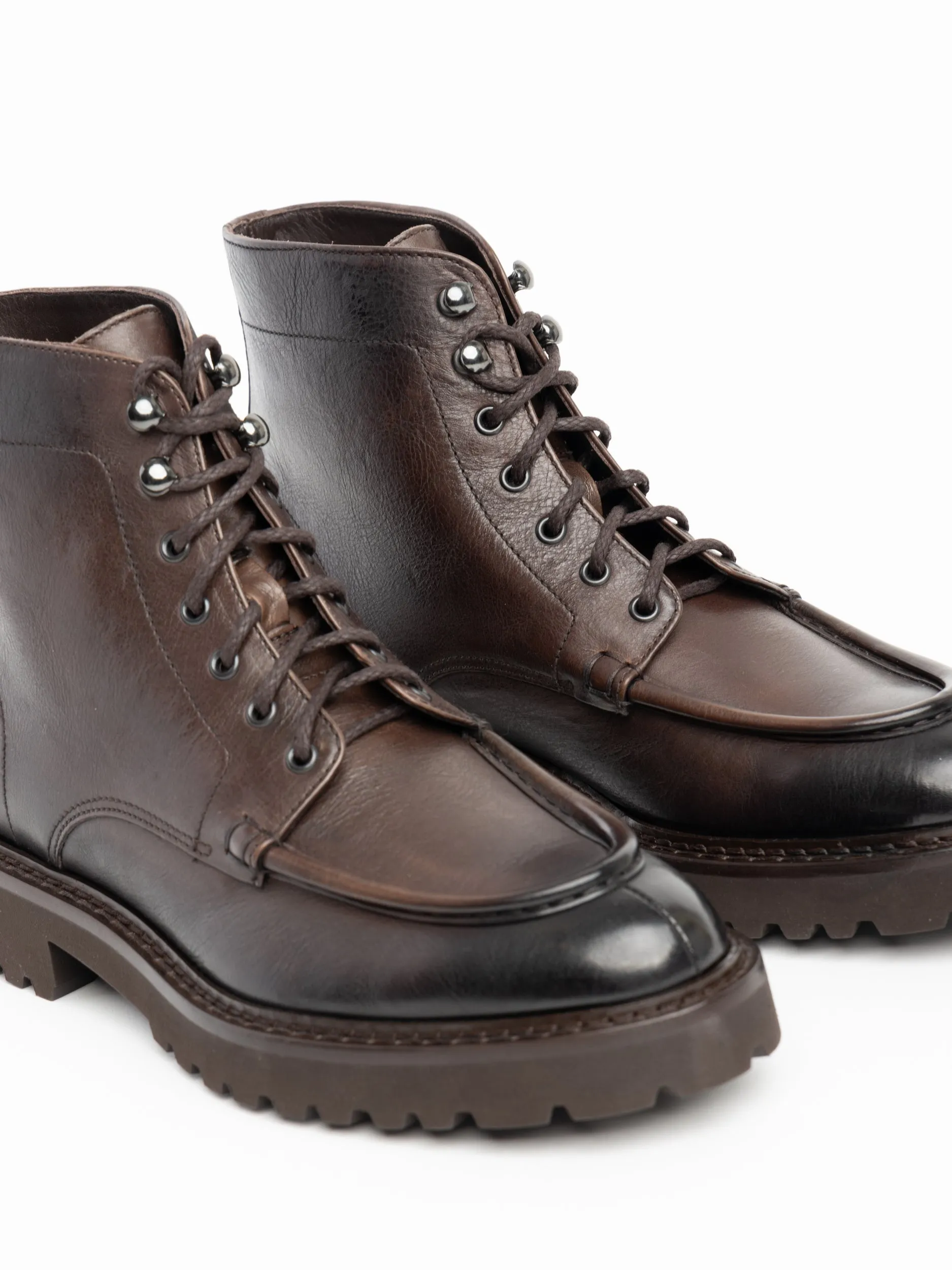 Espresso Triumph Leather Hiker Boots