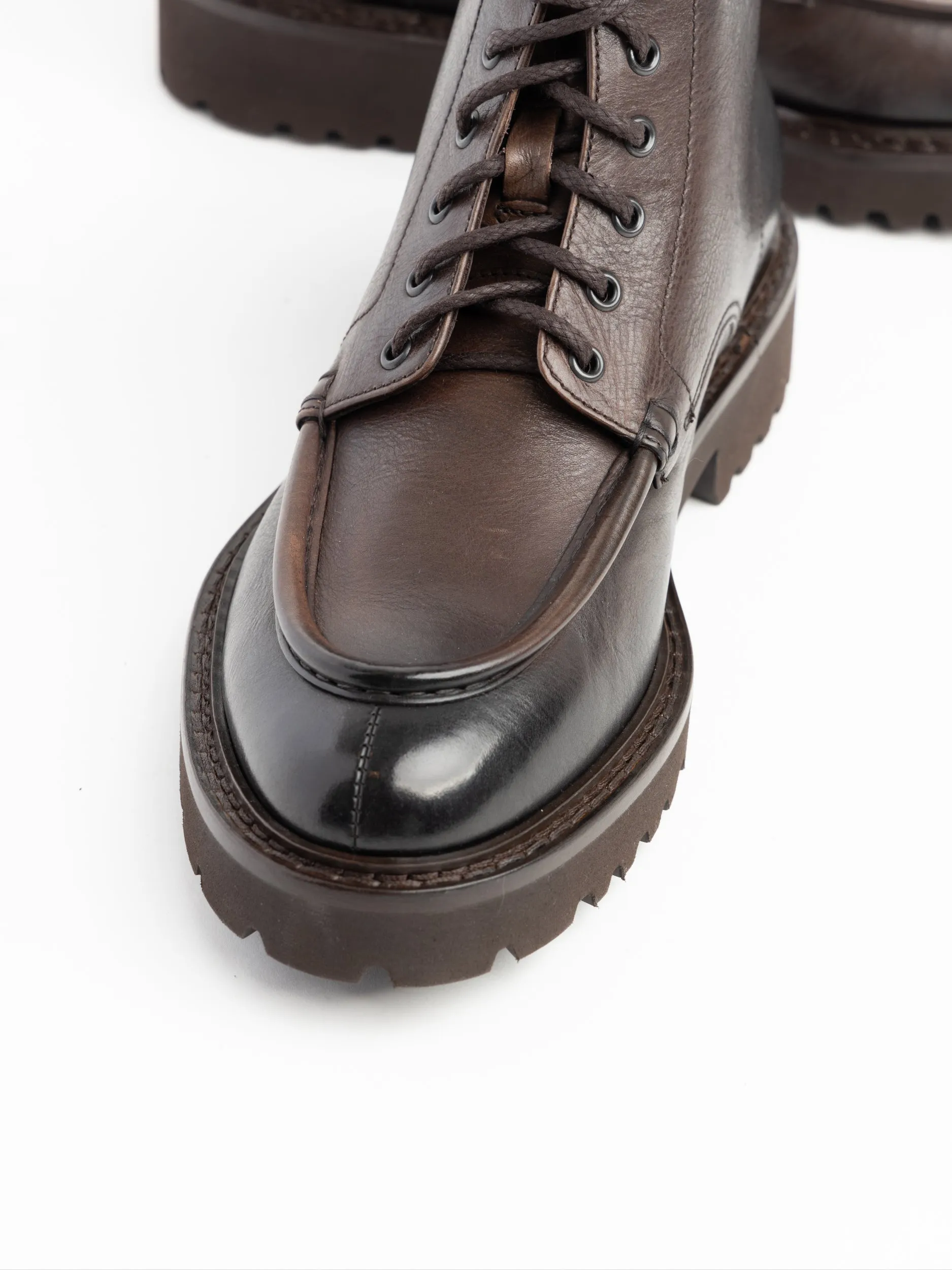 Espresso Triumph Leather Hiker Boots