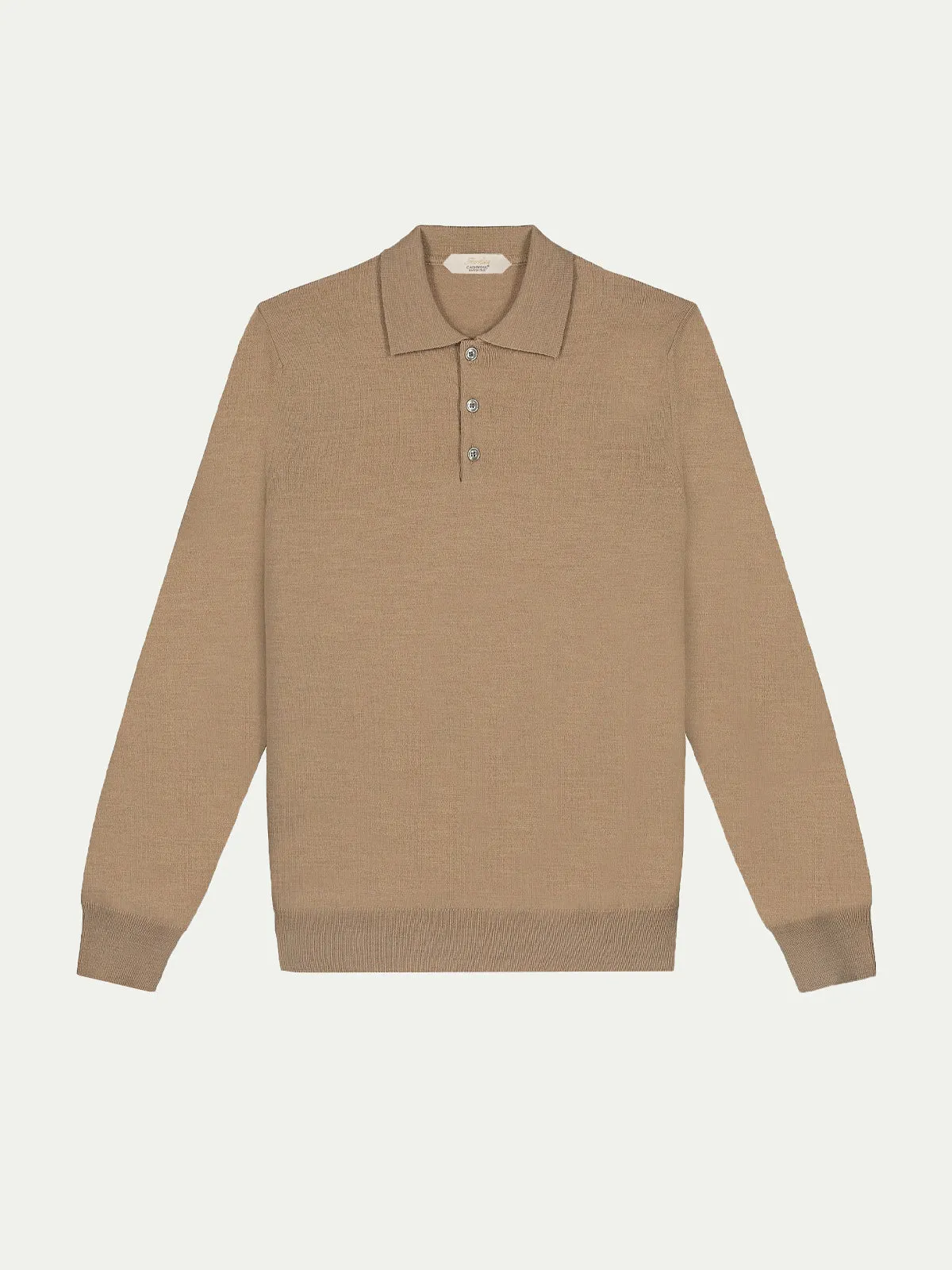 Extrafine Merino Polo Beige