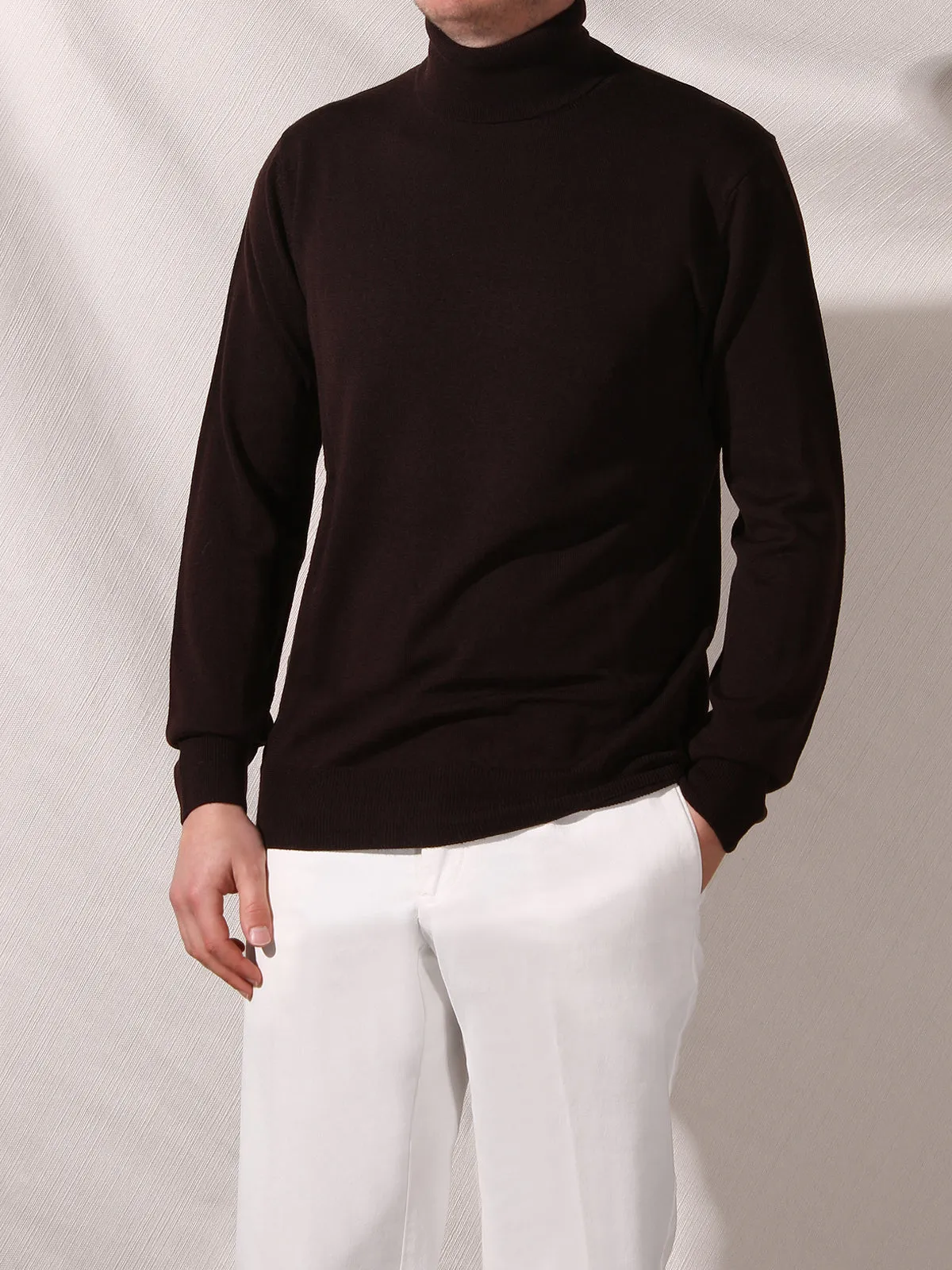 Extrafine Merino Rollneck Brown