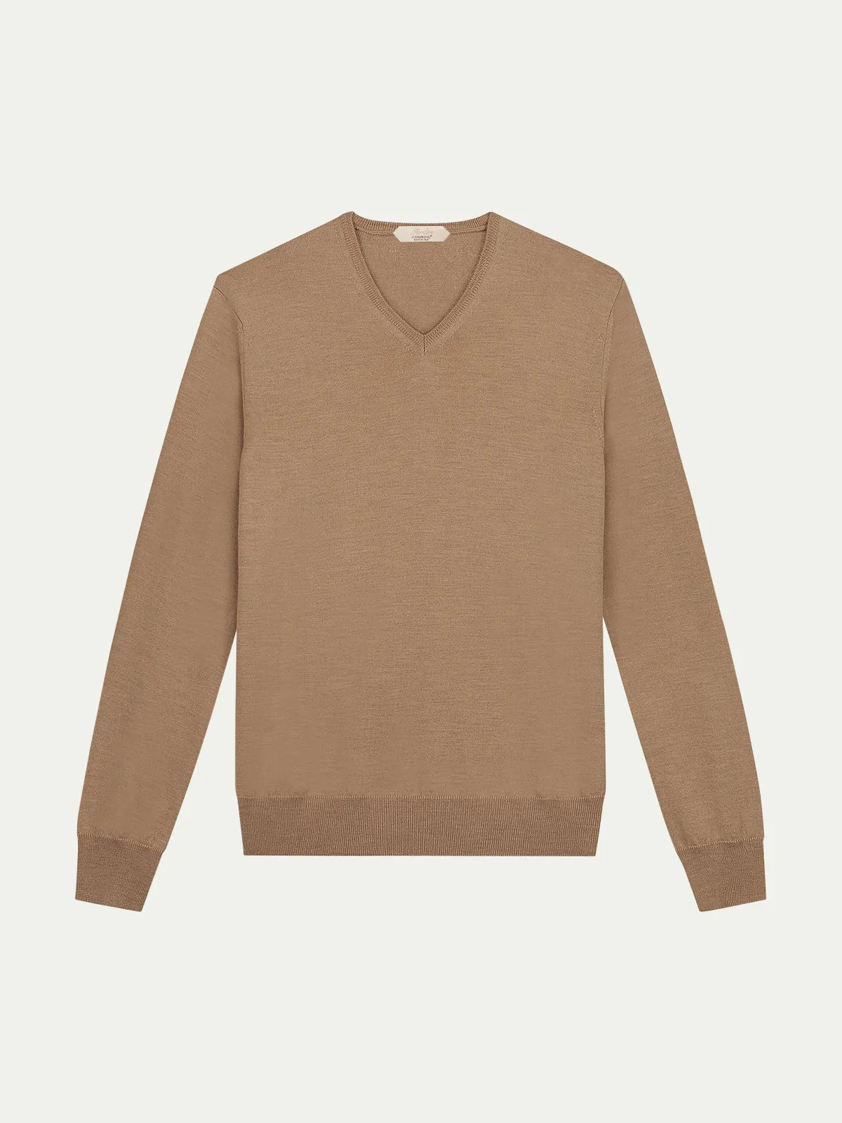 Extrafine Merino V-Neck Beige