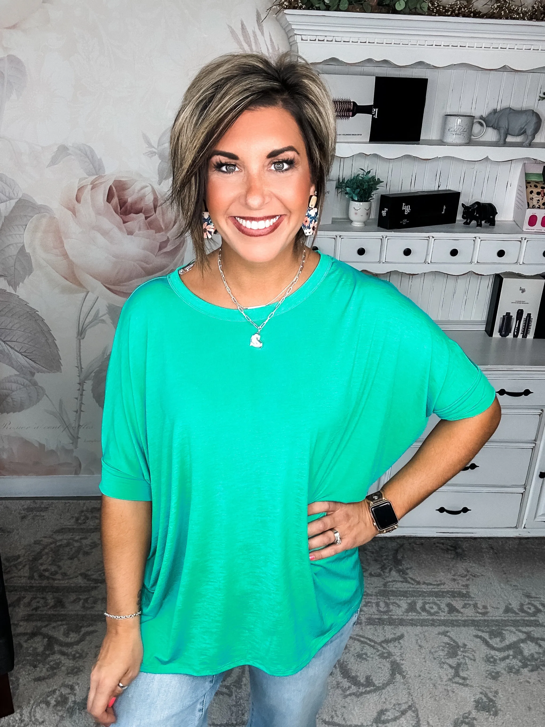 Feeling Free Tunic Top - Emerald