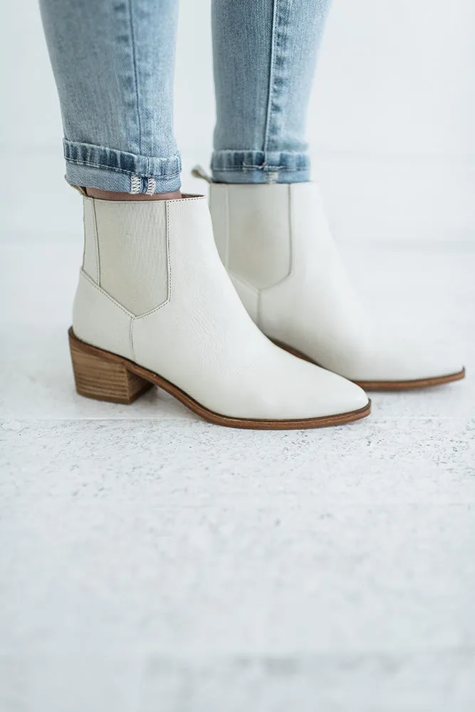 Filip Leather Bootie in Ecru