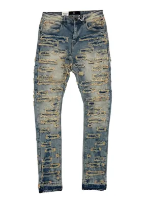 Focus Rippled Blue Wash Jeans (3499)