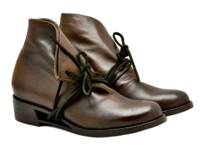 Foldover boot negative wedge |  Brown | Calf