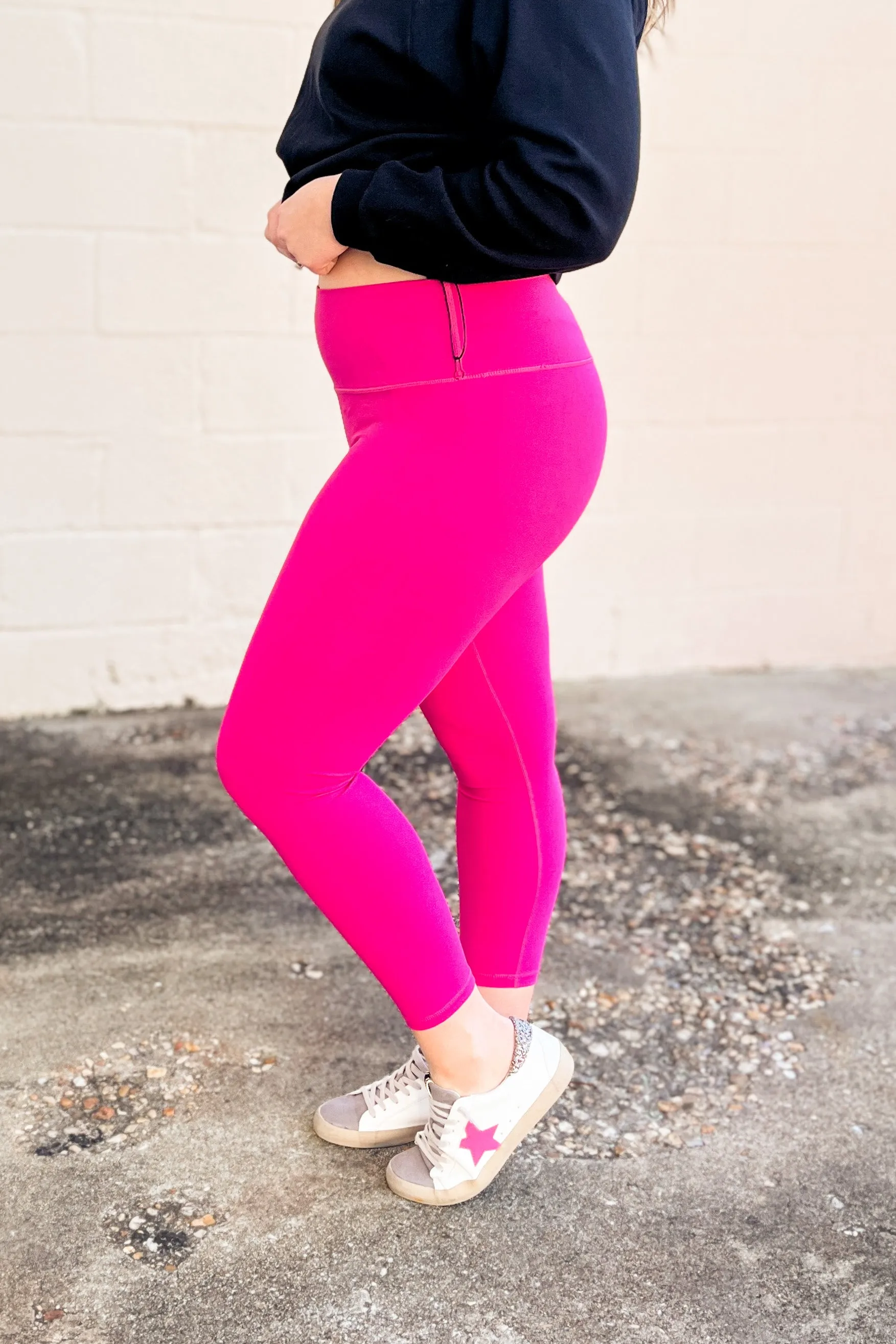 Gabby Tummy Control Leggings, Hot Pink