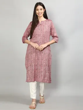 Gorgeous Wine Geometric Printed Kurta