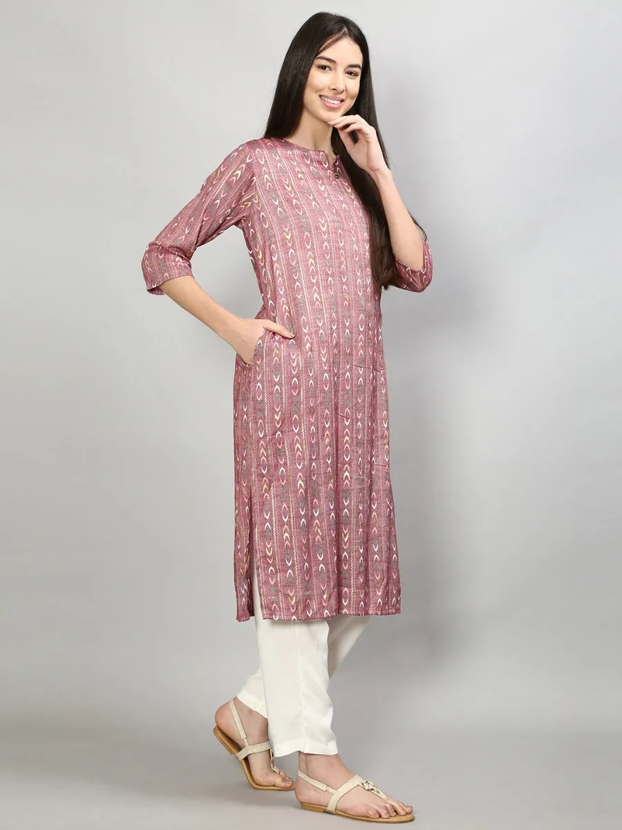 Gorgeous Wine Geometric Printed Kurta