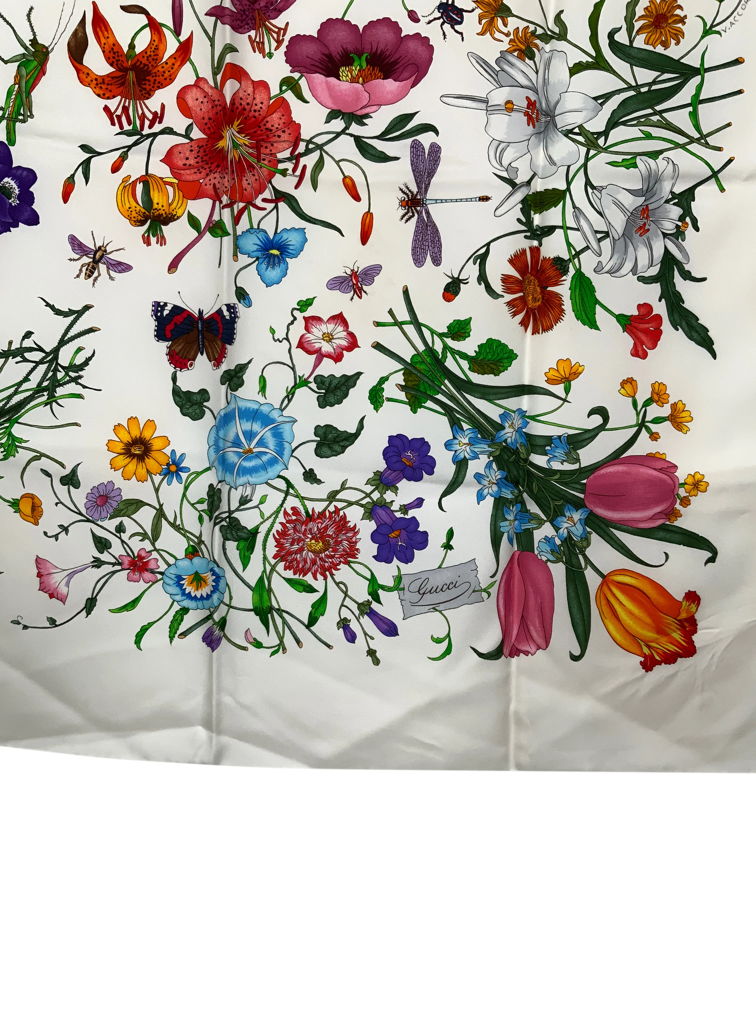 Gucci Josephine Floral Print Silk Scarf