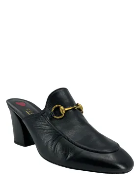 Gucci Julie Princetown Horsebit Mid Heel Mules Size 8.5