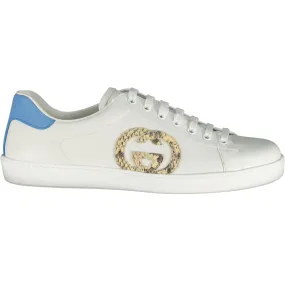 GUCCI Snakeskin 'GG' Print Low Ace Trainers