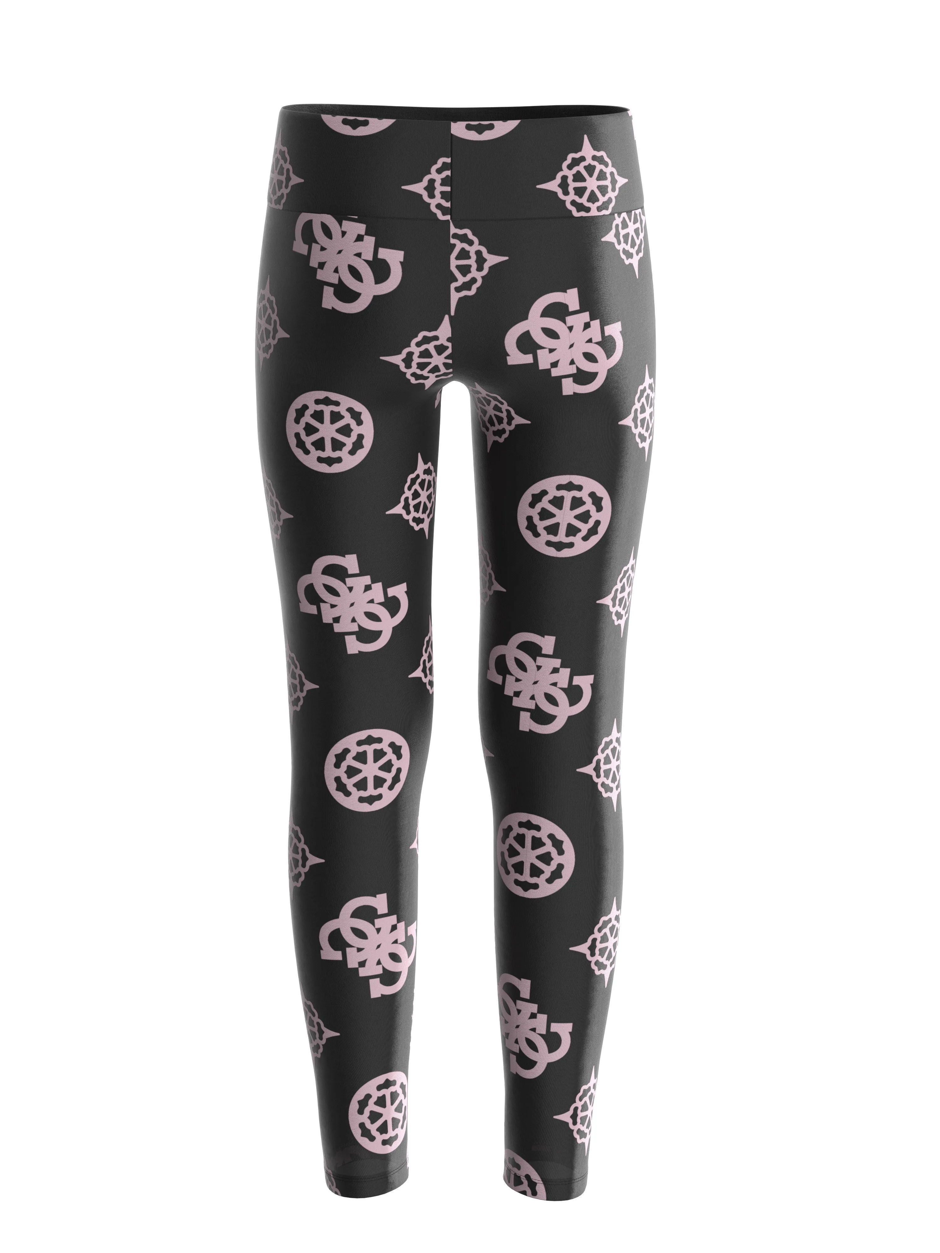 Guess Girls Black and Pink Monogram Leggings