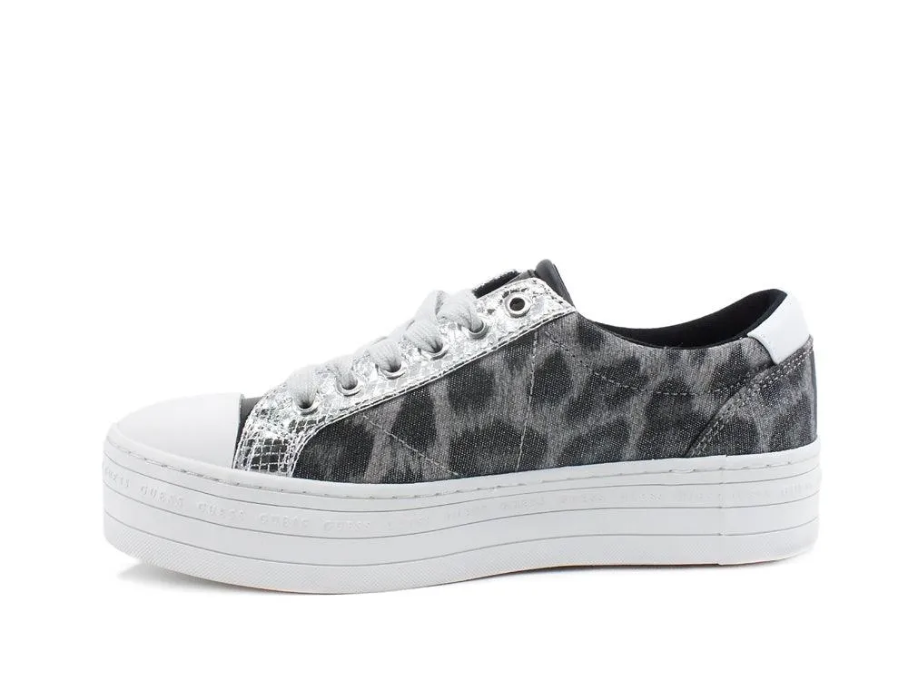 GUESS Sneaker Platform Leopard Leo Grey FL5BROFAP12