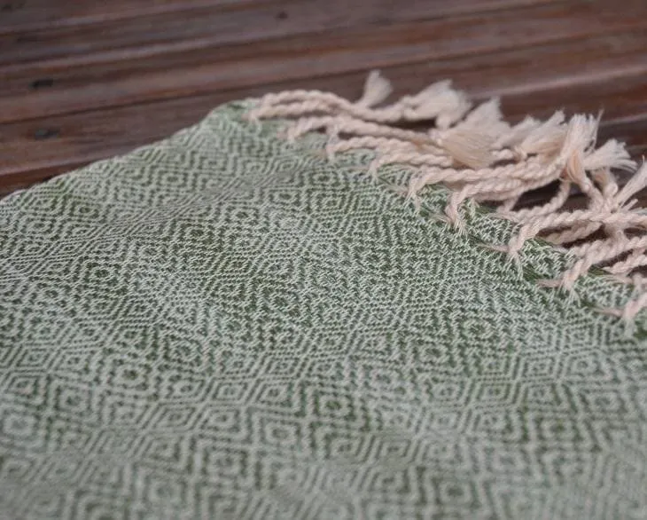 Handwoven Scarf Cotton Zigzag