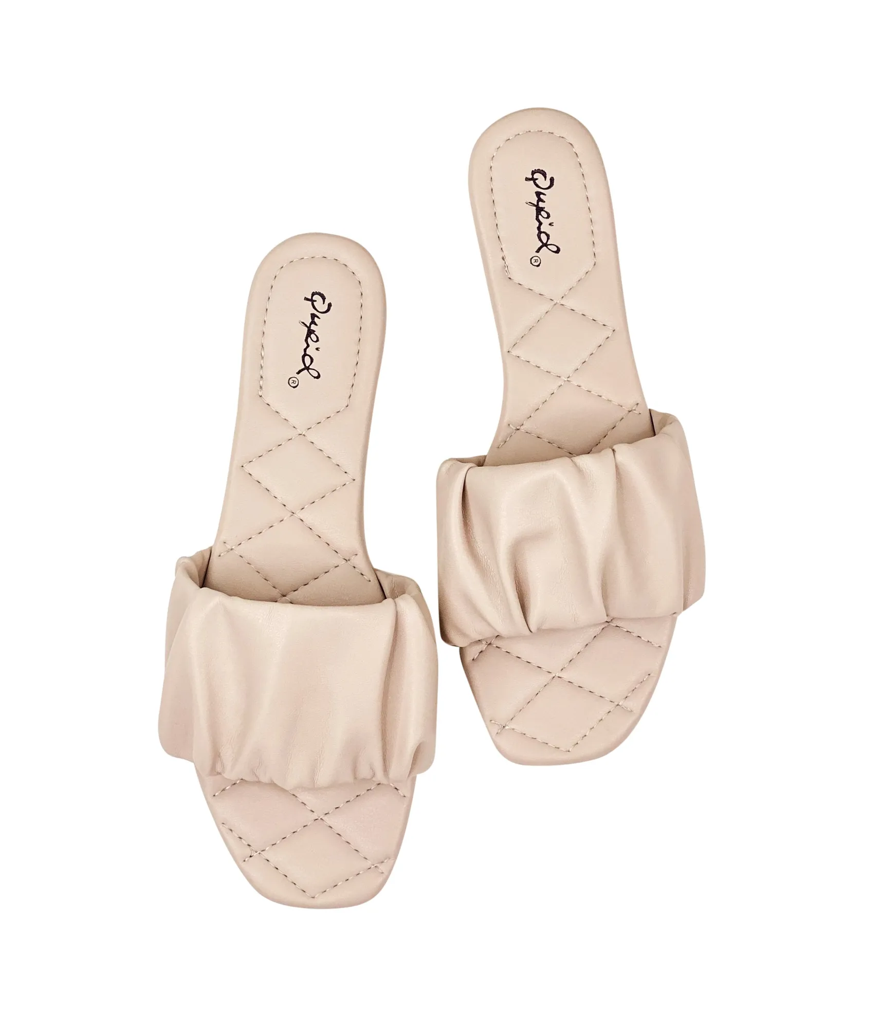 Hazy Rouched Sandal in Warm Taupe