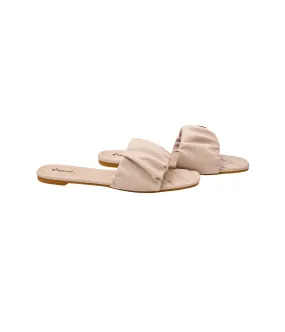 Hazy Rouched Sandal in Warm Taupe