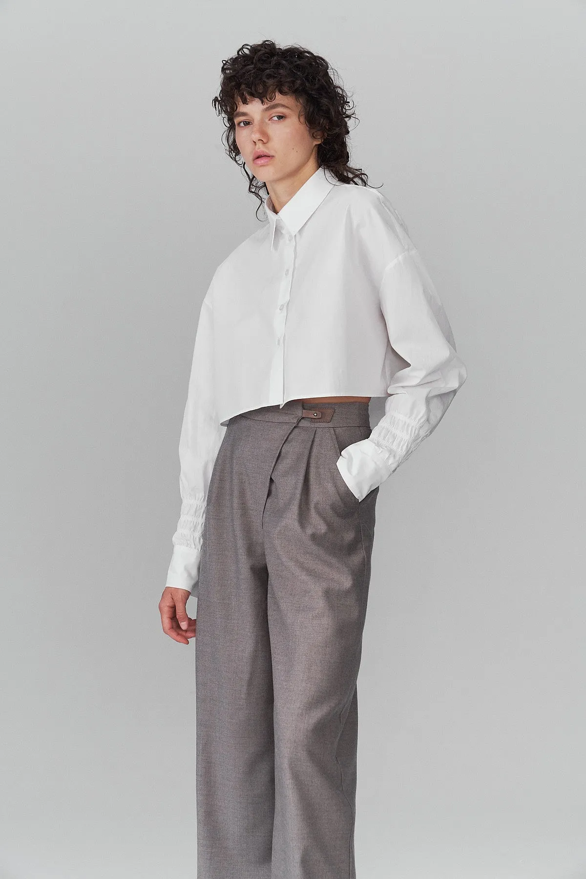 Joana - Beige Wool Pants