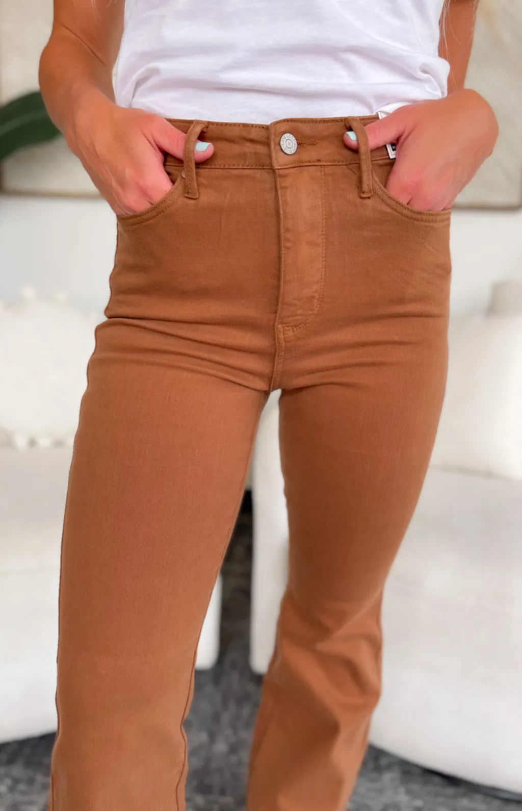 Joanna High Rise Camel Judy Blue Jeans