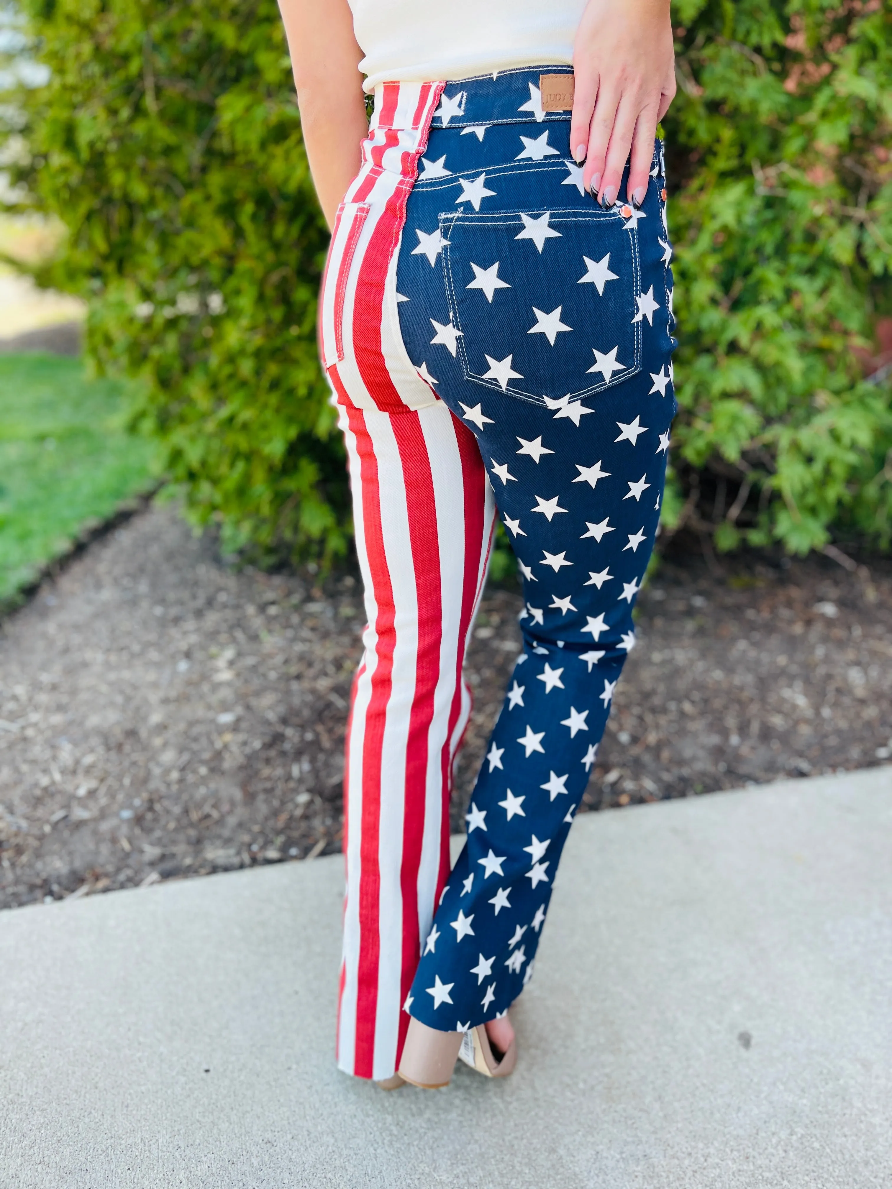 Judy Blue REG/CURVY Star Spangled Babe Flare Jeans