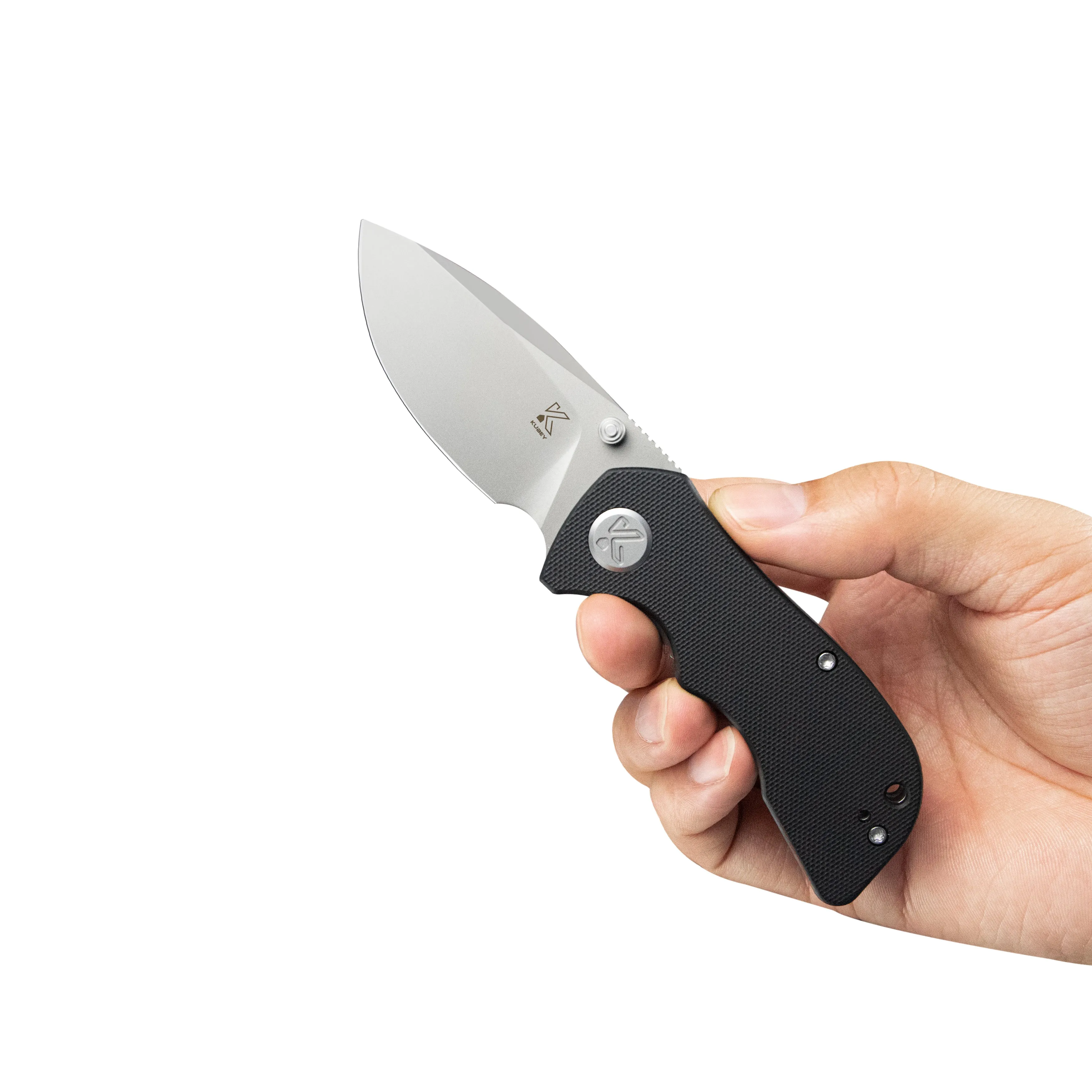 Karaji Liner Lock Dual Thumb Studs Open Folding Pocket Knife Black G10 Handle 2.56 Beadblast 14C28N KU180L