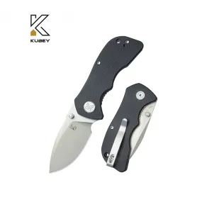 Karaji Liner Lock Dual Thumb Studs Open Folding Pocket Knife Black G10 Handle 2.56 Beadblast 14C28N KU180L