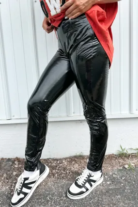 Kick Off Black Leather Leggings- FINAL SALE