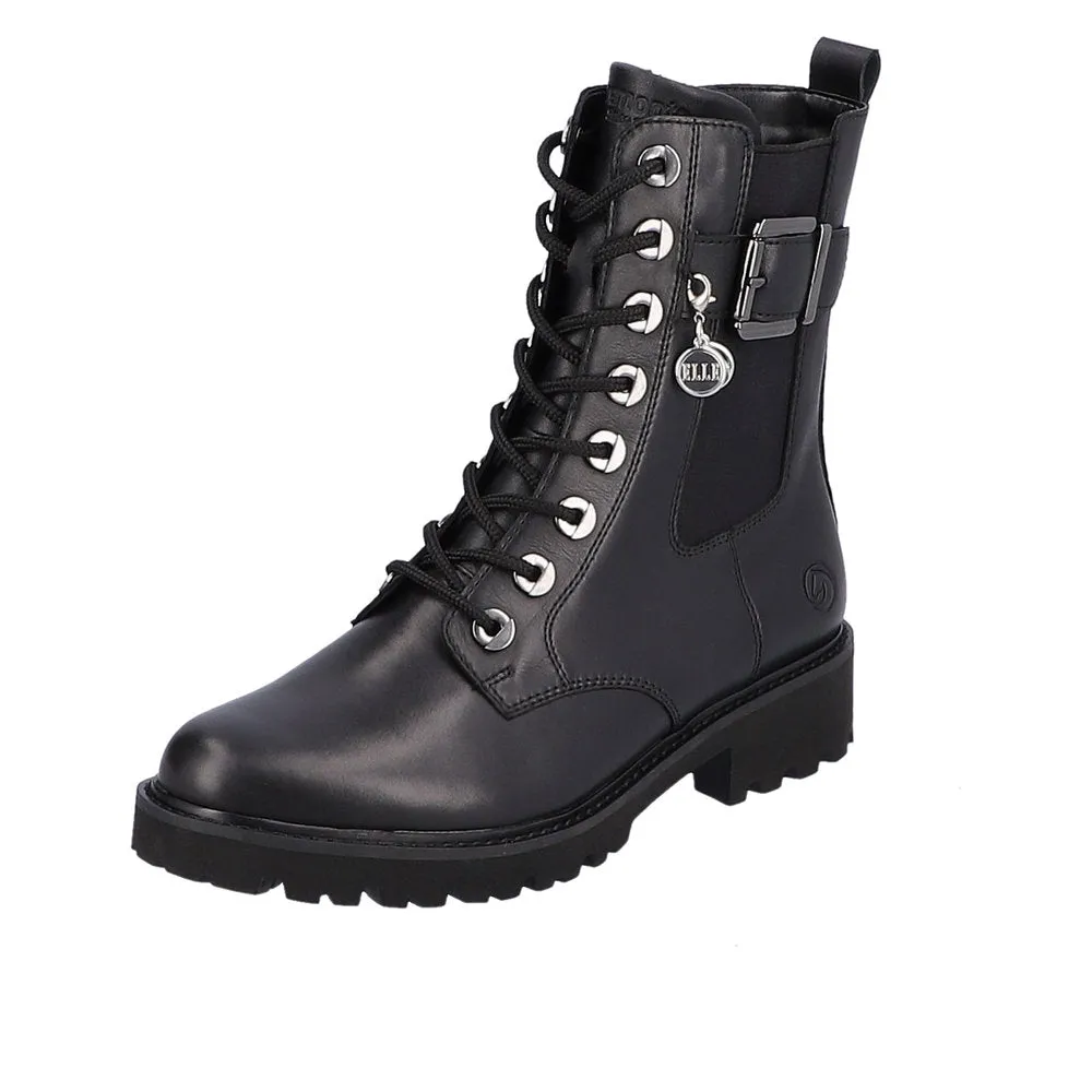 Ladies Remonte Boots Black Elle Chunky Military Style D8668-00 sale