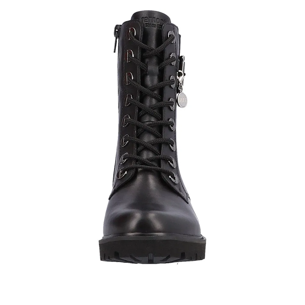 Ladies Remonte Boots Black Elle Chunky Military Style D8668-00 sale