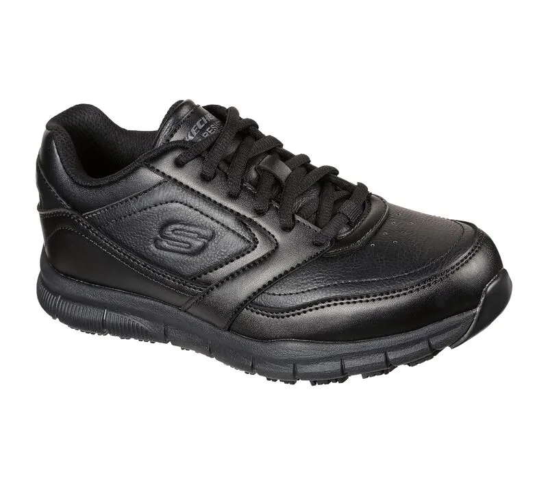 Ladies Skechers Work Shoes Slip Resistant Sole Memory Foam 77235 BLK sale