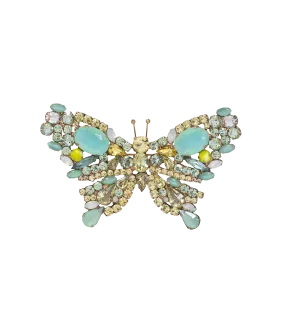 Large Butterfly in Green Opal / Jonquil