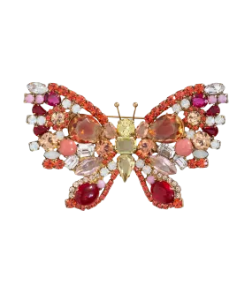 Large Butterfly in Padparadscha / Jonquil / Crystal