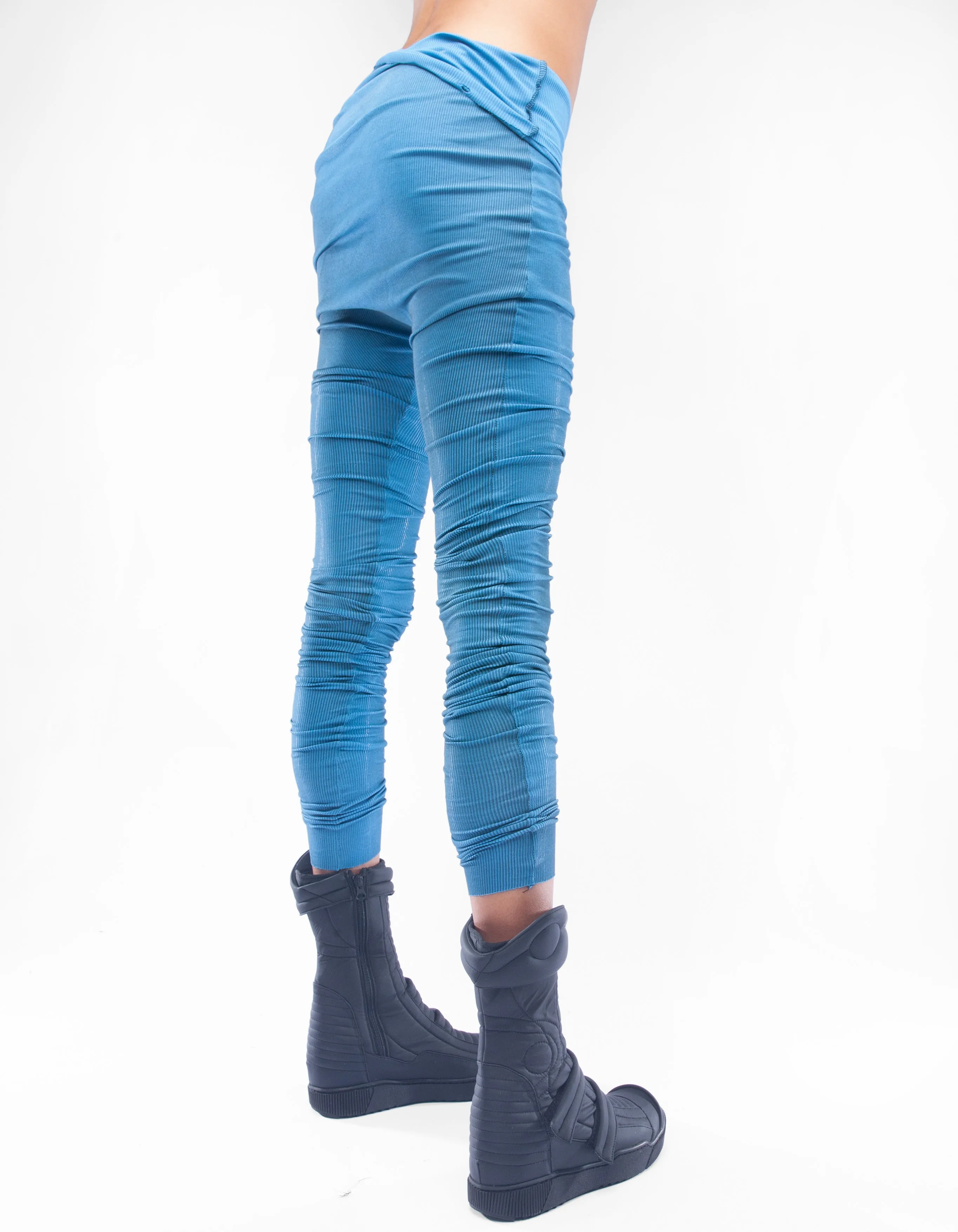 LEGGINGS RIB BLUE