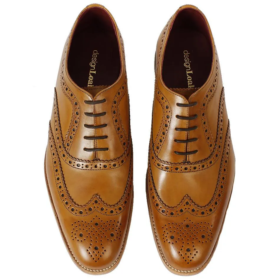 LOAKE Fearnley Stylish Brogue Shoe - Tan