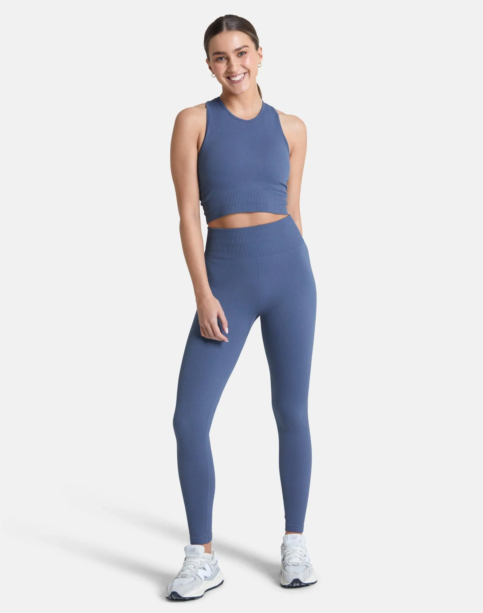 Lotus Chevron Legging in Thunder Blue