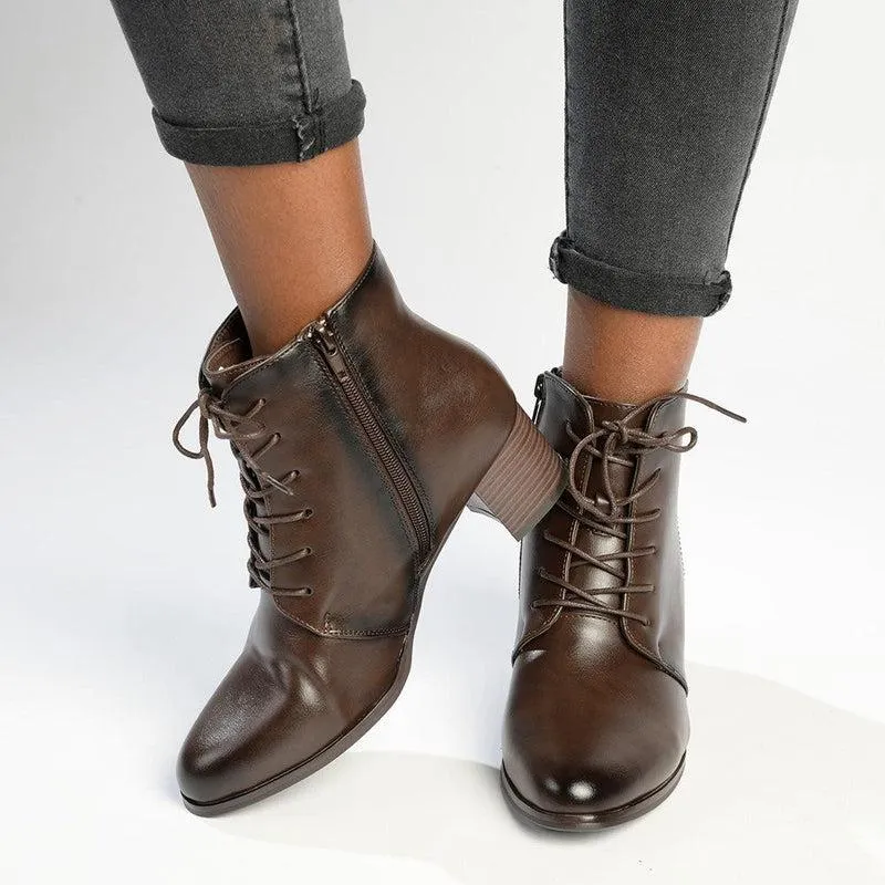 Madison Dress Lace Bootie - Brown